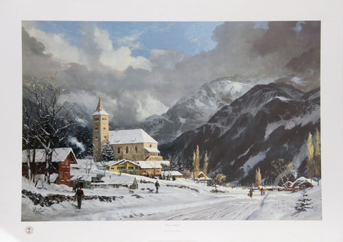 Winter Chapel Lithograph | Thomas Kinkade,{{product.type}}