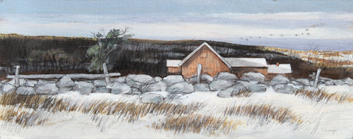 Winter Coastal Farm Mixed Media | Unknown Artist,{{product.type}}