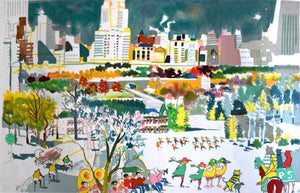 Winter Festival Central Park Lithograph | Dong Kingman,{{product.type}}