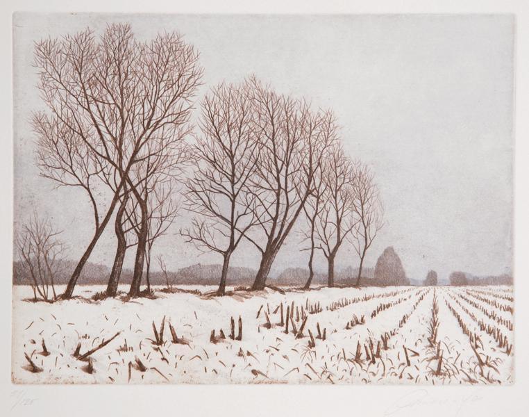 Winter Field Etching | Oliviero Masi,{{product.type}}