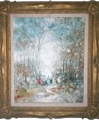 Winter Forest Scene Oil | Stefanos Sideris,{{product.type}}