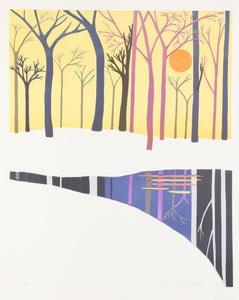 Winter Lakeside Trees Screenprint | Carmen Burke Stonsie,{{product.type}}