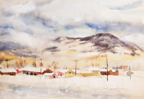 Winter Mountain Town II Watercolor | Marshall Goodman,{{product.type}}