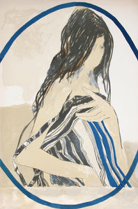 Woman, Blue Arcs Lithograph | Bruce Dorfman,{{product.type}}