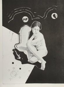 Woman Dreaming of two Circles Lithograph | Robert Eagerton,{{product.type}}