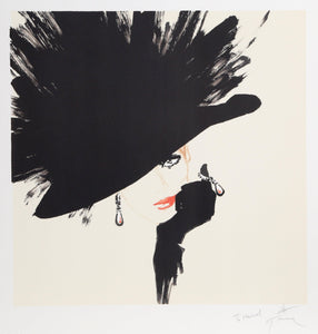 Woman in a Black Hat and Glove Lithograph | René Gruau,{{product.type}}