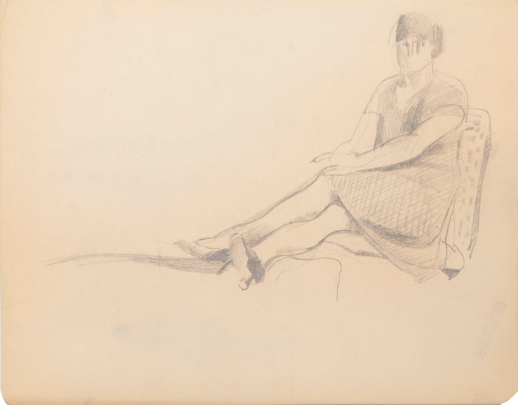 Woman in a Chair Pencil | Benjamin Benno,{{product.type}}