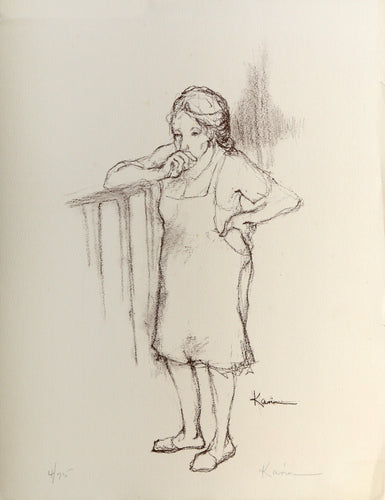 Woman in Apron Lithograph | Unknown Artist,{{product.type}}