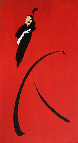 Woman in Black Dress Lithograph | René Gruau,{{product.type}}