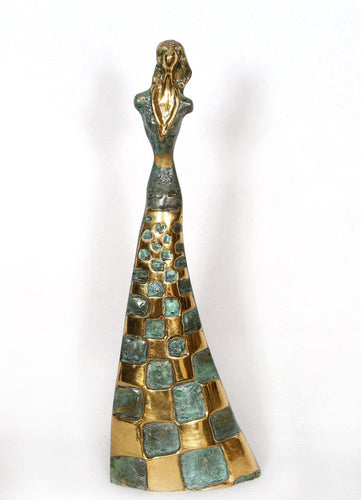 Woman in Checkered Gown Metal | Giuliano Ottaviani,{{product.type}}