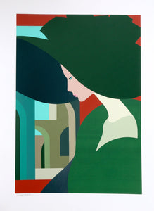 Woman in Green Hat Poster | Amleto Dalla Costa,{{product.type}}