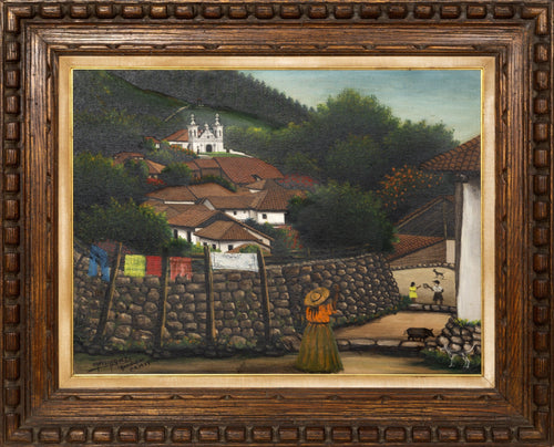 Woman in Hat in Honduras Oil | Jose Antonio Velasquez,{{product.type}}