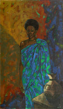 Woman in Patterned Dress Oil | Otto Neals,{{product.type}}