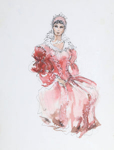 Woman in Pink Dress Mixed Media | R. Jeronimo,{{product.type}}