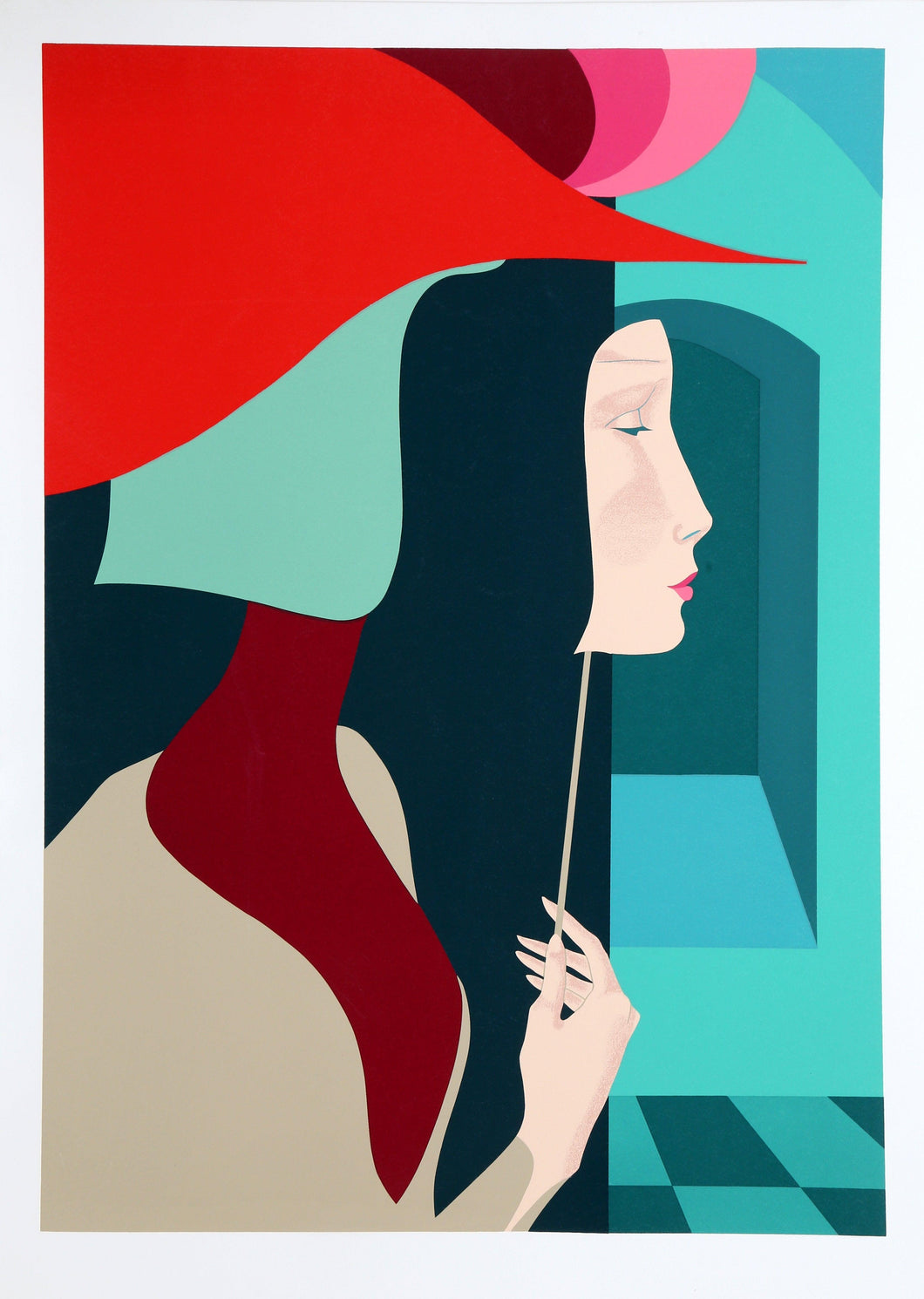 Woman in Red Hat Poster | Amleto Dalla Costa,{{product.type}}