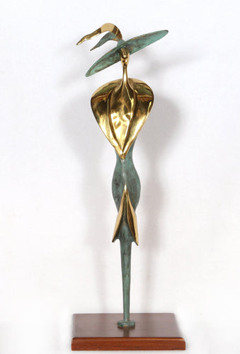 Woman in Tulip Dress with Hat Metal | Giuliano Ottaviani,{{product.type}}