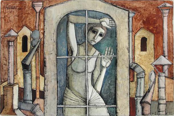 Woman in Window Oil | Lucio Ranucci,{{product.type}}