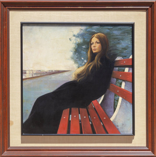 Woman on a Park Bench oil | Sandu Liberman,{{product.type}}