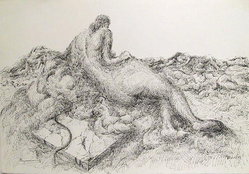 Woman on the Beach Ink | Benjamin Silva,{{product.type}}