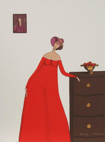 Woman with Apples (Unique) Screenprint | Branko Bahunek,{{product.type}}