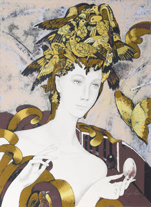 Woman with Birds and Butterflies Screenprint | Froylan Ojeda,{{product.type}}