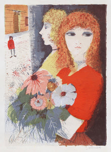 Woman with Bouquet 1 Lithograph | Charles Levier,{{product.type}}