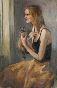 Woman with Cat Oil | Marshall Goodman,{{product.type}}