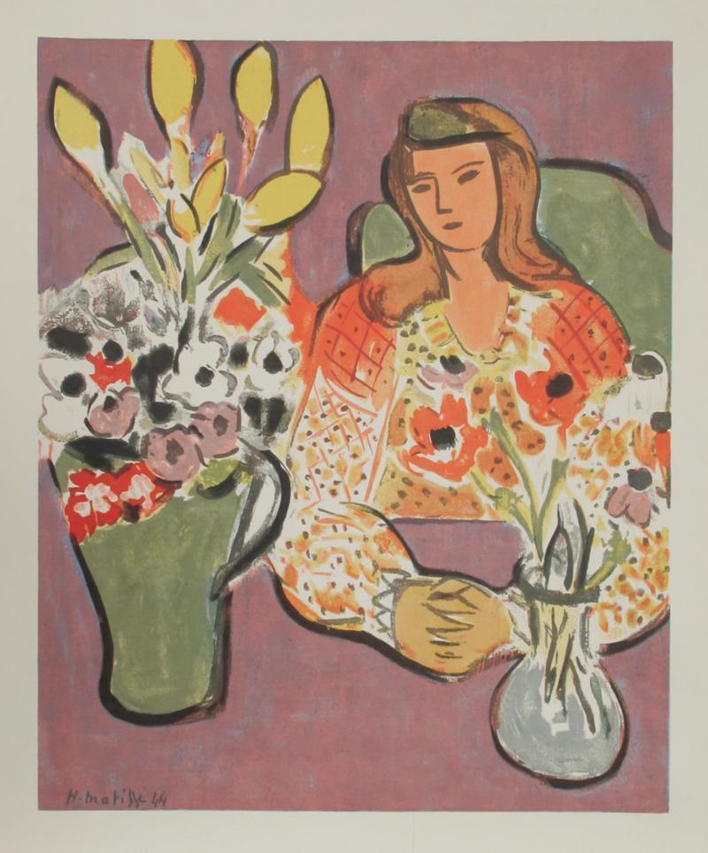 Woman with Flowers Poster | Henri Matisse,{{product.type}}