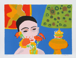 Woman with Flowers Screenprint | John Grillo,{{product.type}}