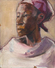 Woman with Red Head Scarf Oil | Unknown Artist,{{product.type}}