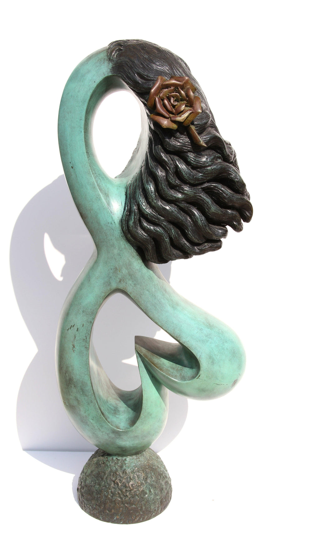 Woman with Rose in her hair Metal | Ellen Brenner-Sorensen,{{product.type}}