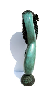 Woman with Rose in her hair Metal | Ellen Brenner-Sorensen,{{product.type}}