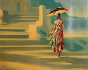 Woman With Umbrella Oil | Bassari,{{product.type}}