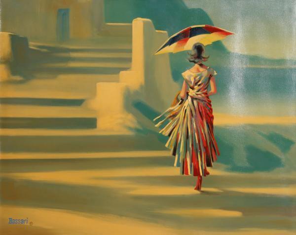 Woman With Umbrella Oil | Bassari,{{product.type}}