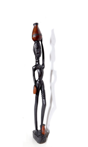 Woman with Vase on Head Wood | African or Oceanic Objects,{{product.type}}