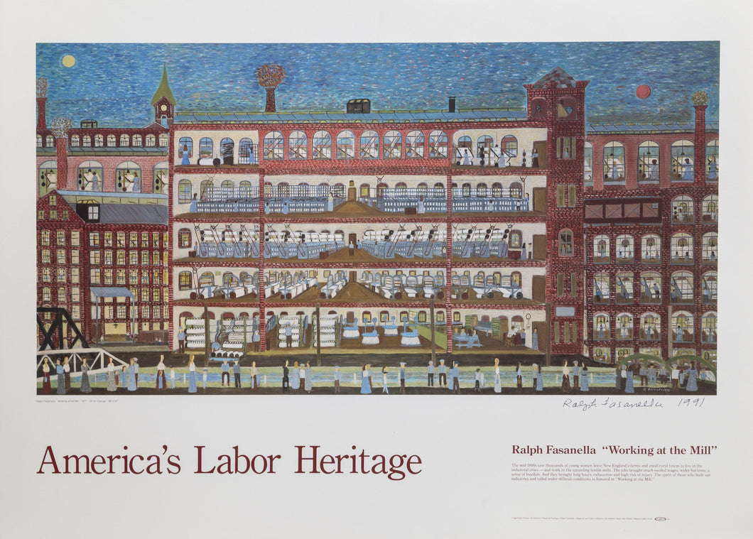 Working at the Mill for America's Labor Heritage Poster | Ralph Fasanella,{{product.type}}