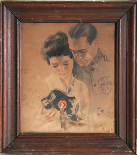 World War I Couple Watercolor | Rose Fingerer,{{product.type}}