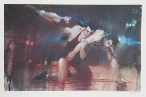 Wrestling Lithograph | Robert Peak,{{product.type}}