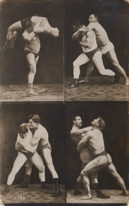 Wrestling Match Black and White | Unknown Artist,{{product.type}}