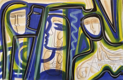 Y - Figuras en Velos Mixed Media | Abiezer Agudelo,{{product.type}}