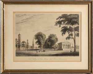 Yale College and State House Etching | Alexander Jackson Jackson Davis,{{product.type}}