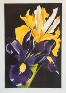 Yellow and Purple Irises Screenprint | Lowell Blair Nesbitt,{{product.type}}