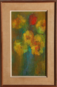 Yellow Flowers in Blue Vase Oil | Miriam Bromberg,{{product.type}}