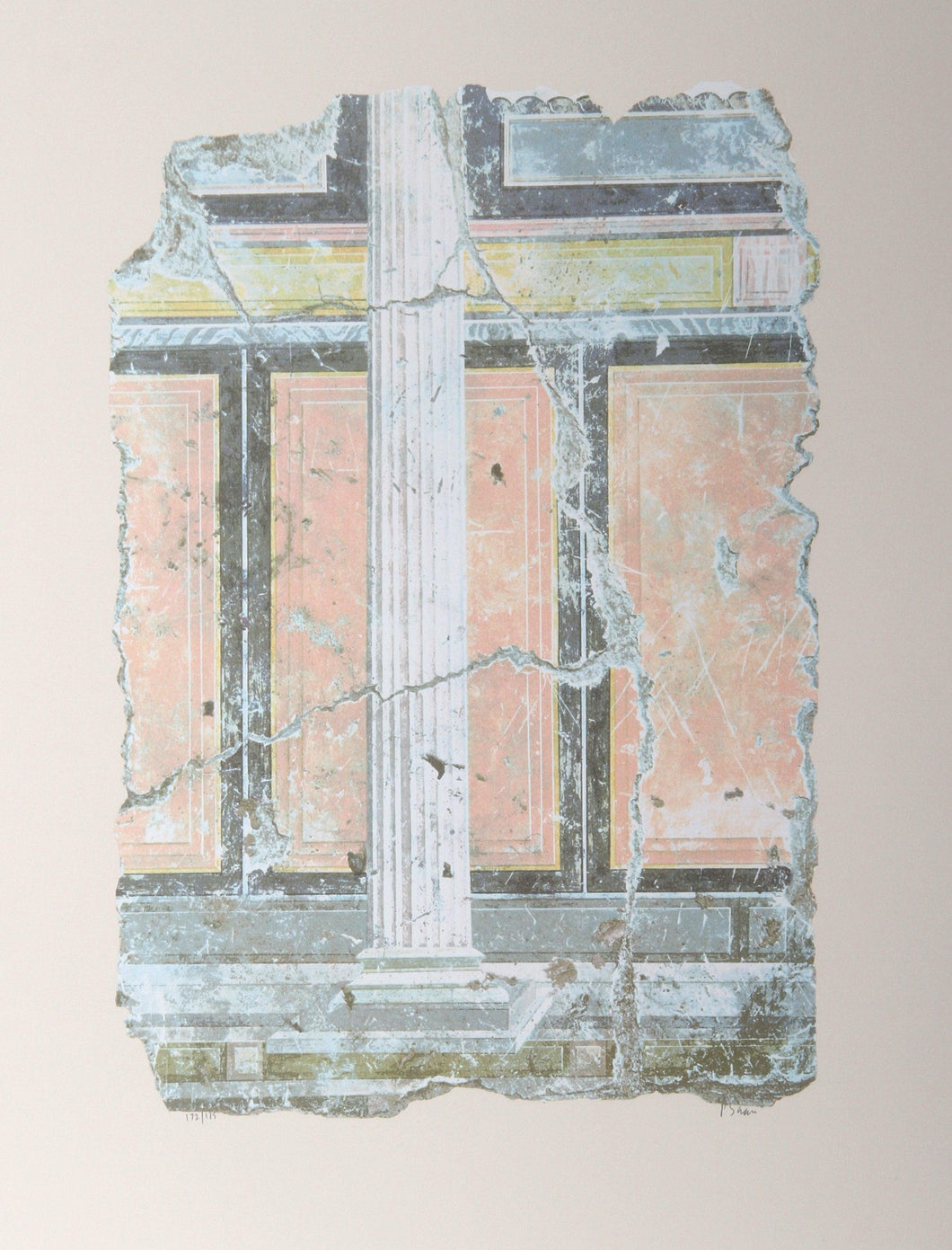 Yellow Fragment With Column I Lithograph | Peter Saari,{{product.type}}
