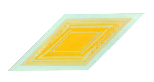 Yellow on Blue Rhombus from Volumes: Variable Multiple Screenprint | Richard Anuszkiewicz,{{product.type}}