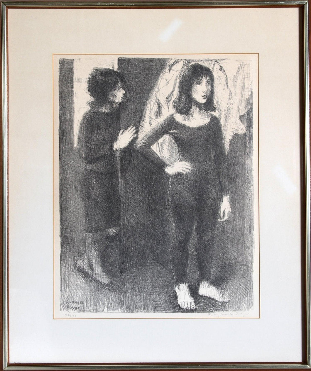 Young Dancers Lithograph | Raphael Soyer,{{product.type}}