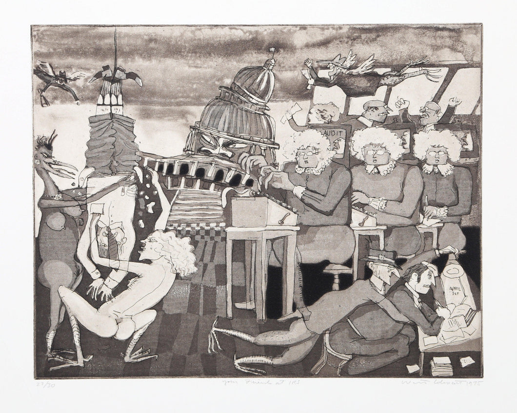 Your Friends At The IRS Etching | Warrington Colescott,{{product.type}}