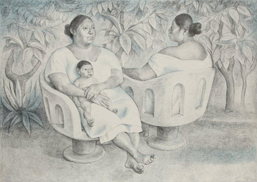 Yucatecas en la Parque, State II Lithograph | Francisco Zuniga,{{product.type}}