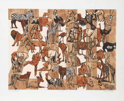 Zoo Composition Lithograph | Caroline Schultz,{{product.type}}